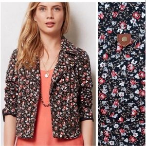 Anthro Hei Hei 0 Tinsley Floral Moto Jacket Blazer